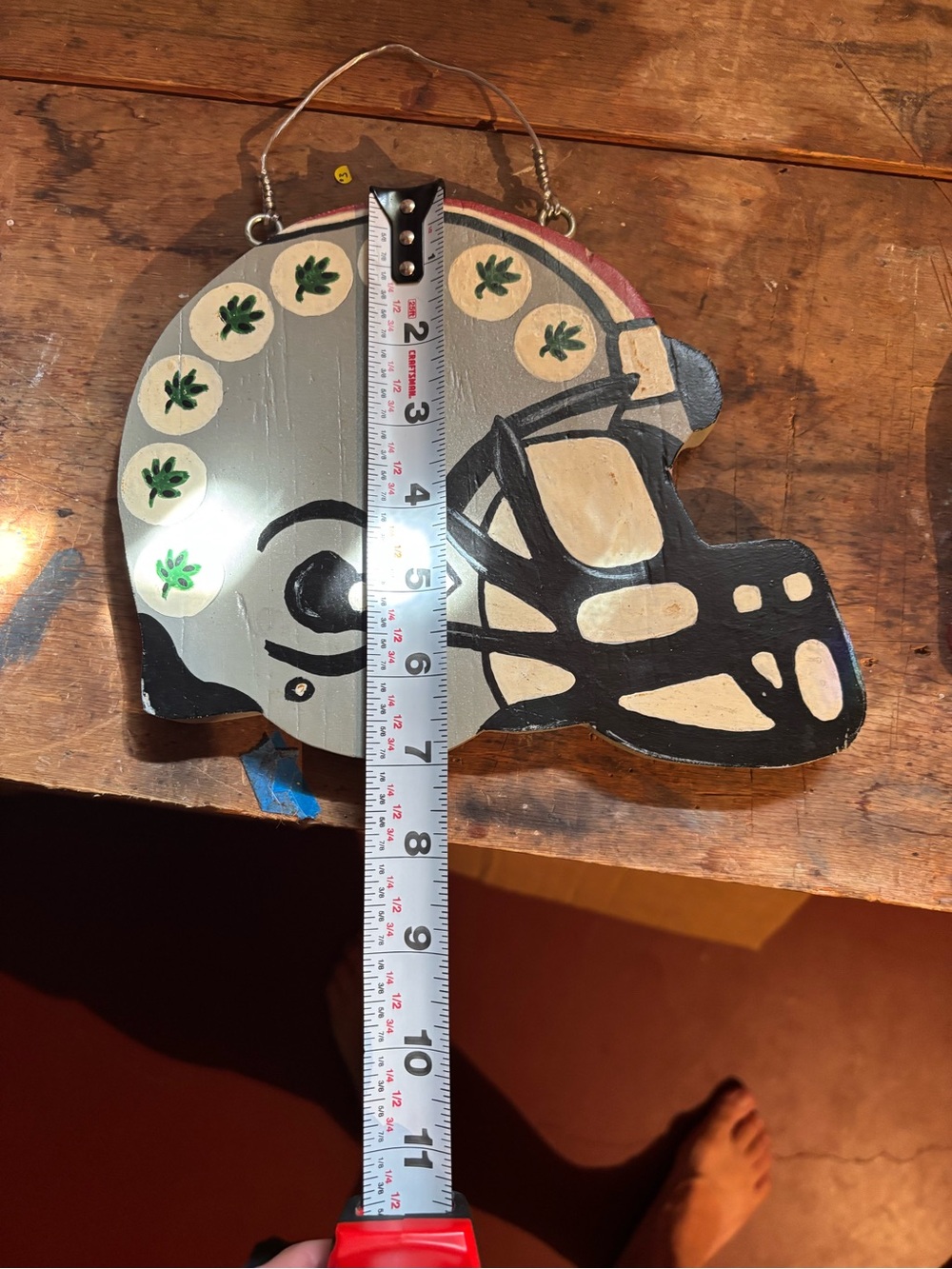 Hand-Painted Ohio state Silver and Black Football Helmet Wall Accent